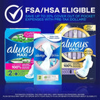 Always Maxi Overnight Pads Size 5 Unscented 52 Count