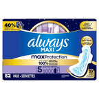 Always Maxi Overnight Pads Size 5 Unscented 52 Count