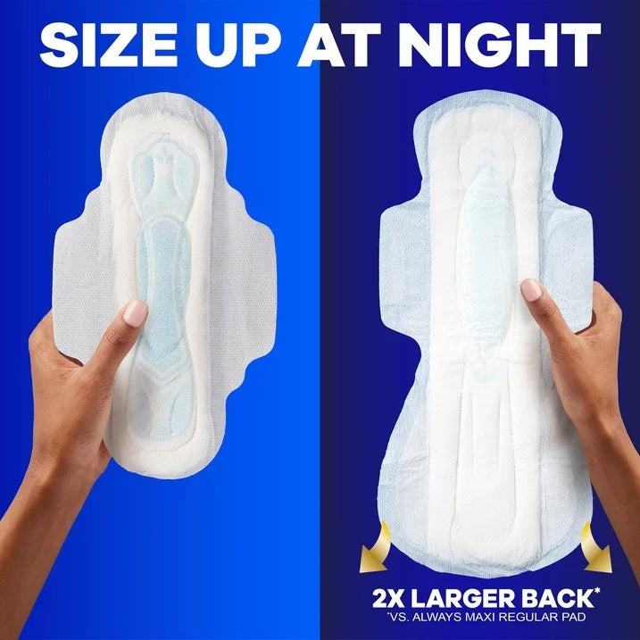 Always Maxi Overnight Pads Size 5 Unscented 52 Count