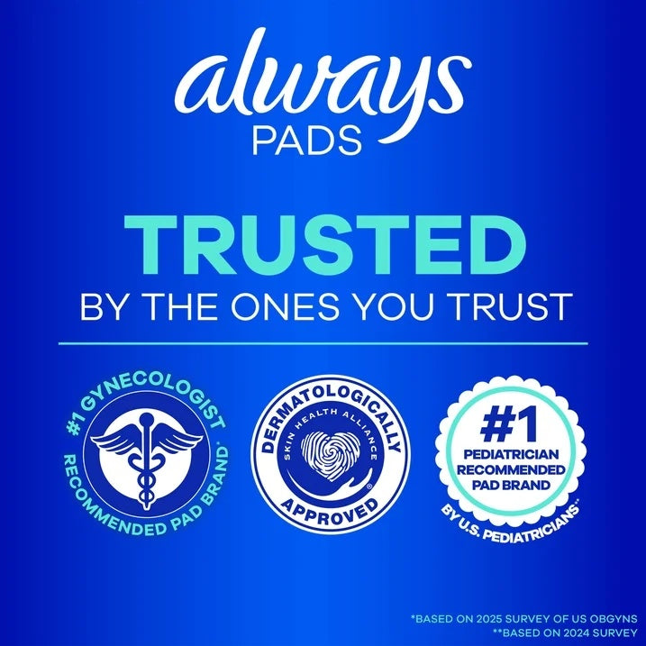 Always Maxi Overnight Pads Size 5 Unscented 52 Count