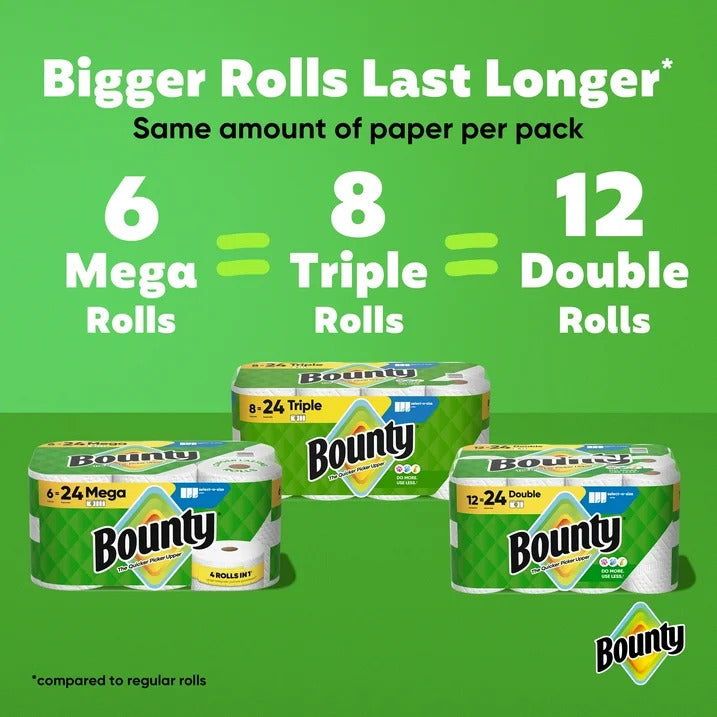 Bounty Paper Towels Select-A-Size White, 12 Double Rolls, 82 Sheets per Roll