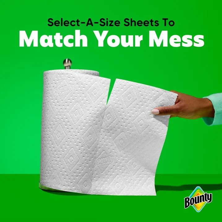 Bounty Paper Towels Select-A-Size White, 12 Double Rolls, 82 Sheets per Roll